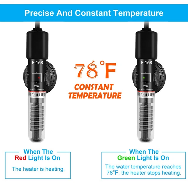 50/25W Aquarium Heater Betta Fish Tank Heater For 1-5 Gallon Small Fish Tanks 2