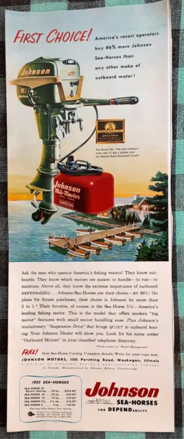 Johnson Sea Horses / Johnson Motors Ad From Saturday Evening Post May 7, 1955