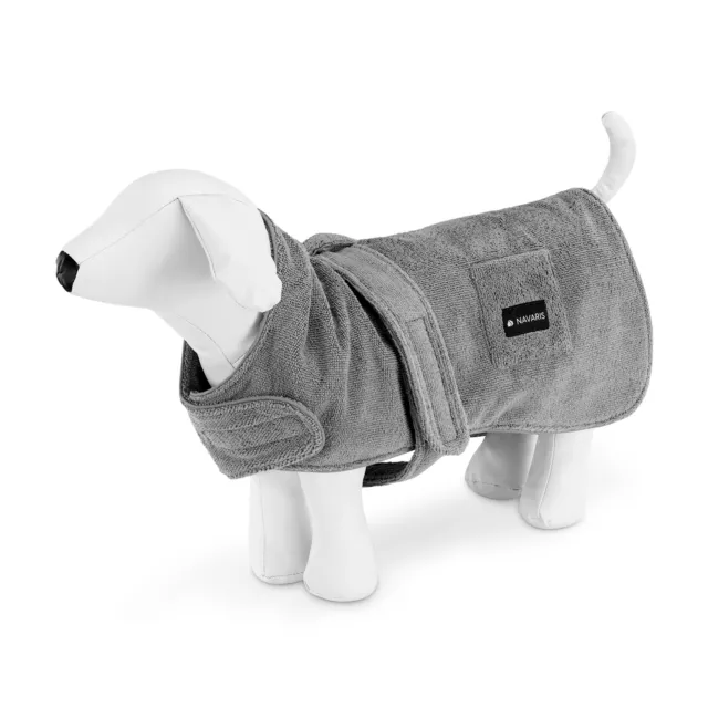 Albornoz ajustable para perros bata de baño regulable para perro en talla M gris