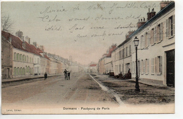 DORMANS - Marne - CPA 51 - the faubourg de Paris - color map
