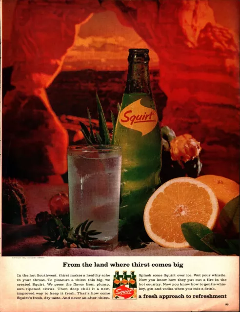 1965 Squirt From the Land Where Thirst Comes Big Vintage Print Nostalgic a4