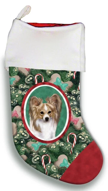 Christmas Stocking - Lemon and White Papillon 11443