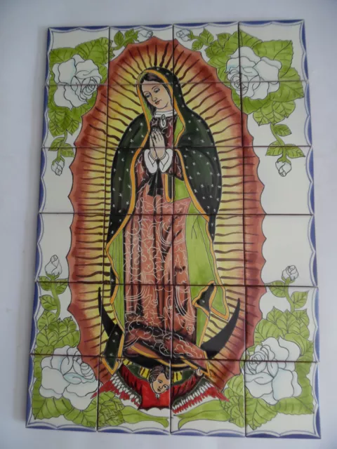 25" CERAMIC TILE MURAL mexican talavera mosaic hand painted backsplash