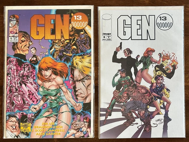 Image Comics Gen 13 Volume 1 First series (1994) #1, 5 (Lot of 2)
