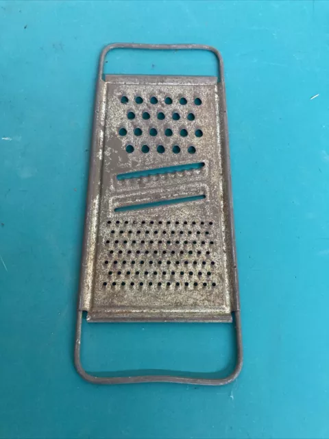 Vintage EKCO USA Silver Metal Shredder Grater Slicer Hang Farmhouse Decor Rustic