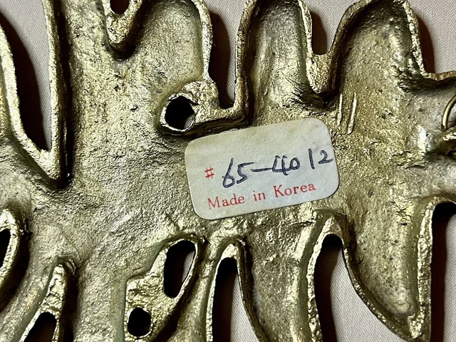 Chinese Brass Vintage Hanging Longevity And Good Fortune 3