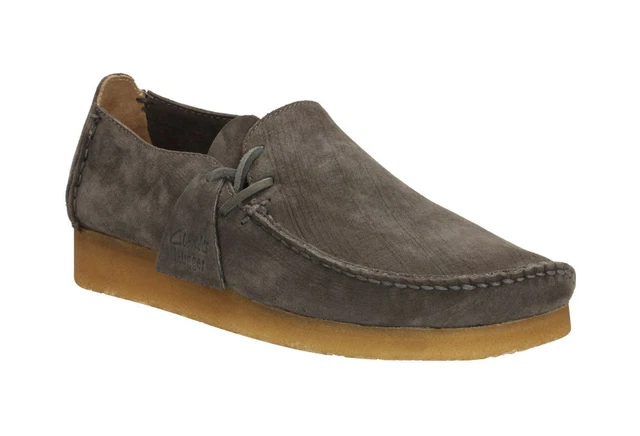 CLARKS ORIGINALS MENS ** Wallabees Lugger Charcoal Lea L Shape