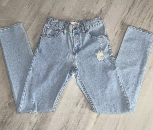 Levis 710 Girls Jeans Size 12 Reg Girlfriend Destroyed Denim