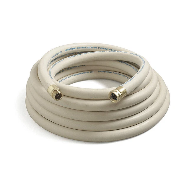 CONTINENTAL 3ATL7 Washdown Hose,1/2" ID x 50 ft.L,White