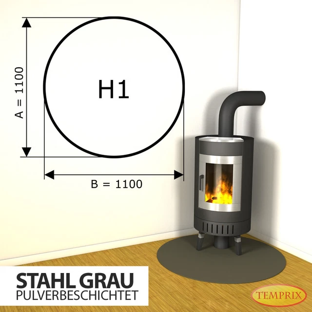 Placa base para chimenea y bandeja para horno, acero gris