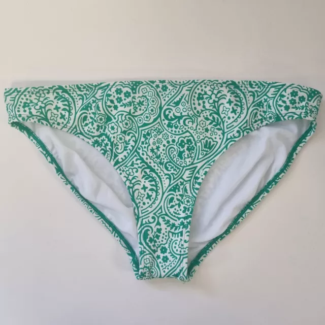 Boden Womens Green and White Pattern Bikini Bottoms - Size 14 UK