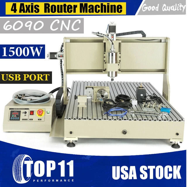 USB 1500W 4 Axis 6090 CNC Router 3D Engraver Metal Milling Engraving Machine New