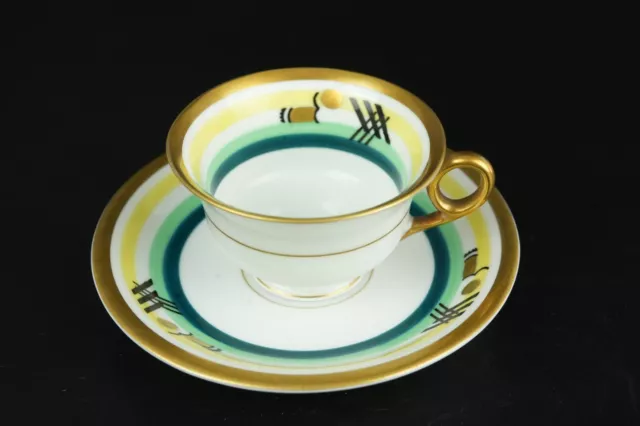 Sehr seltene Rosenthal Art deco Porzellan Mocca Tasse handbemalt um 1920