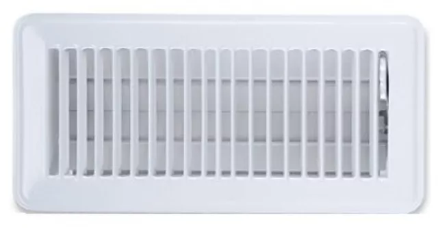 American Metal Products 413W4X10 4 X 10 White Steel Floor Register