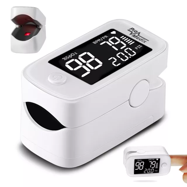 Oxymètre de pouls HD LED 1,5 " test fréquence cardiaque Promedix PR-870