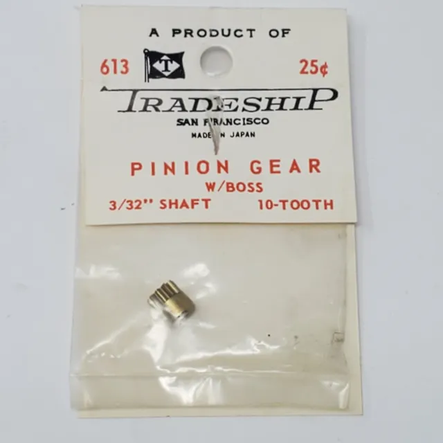 TRADESHIP Brass Pinion Gear 10 Tooth Module 0.5 3/32" Bore No Set Screw Slot Car