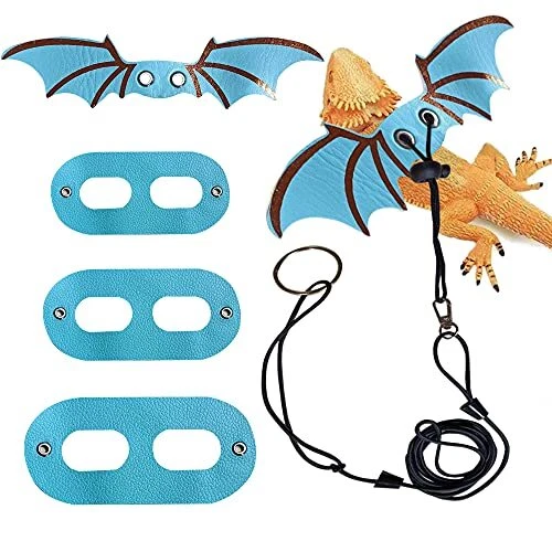 Lizards Leash Bearded Dragon Adjustable Small Reptile Animals Harness 3 Blue