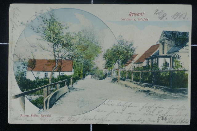 AK Rewahl 1903 gelaufen Kr. Greifenberg Rewal Straßenzug Pommern Polen Gryfice