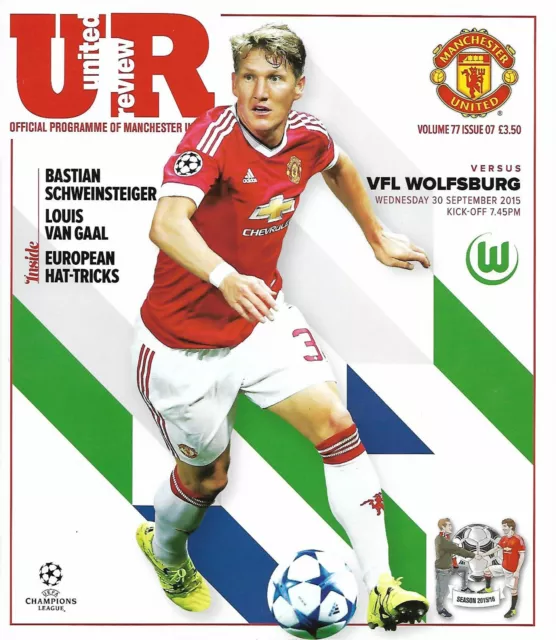 MANCHESTER UNITED MAN UTD v WOLFSBURG CHAMPIONS LEAGUE 2015/16 MINT