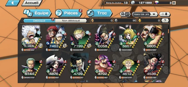 COMPTE ONE PIECE bounty rush OPBR / 2 Ex Luffy 92 EUR 35,00  PicClick FR