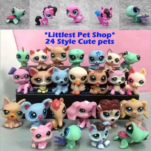 24pcs Littlest Pet Shop Lot Tiere Hasbro LPS Figur Spielzeug Hund Löwe Katze 3