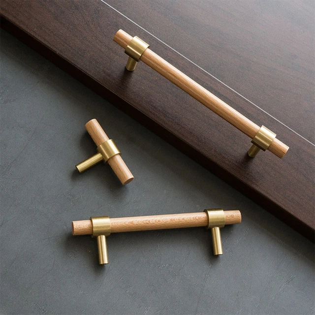 Laiton Poignée Hêtre Meuble Porte Placard Garde-Robe Matériel Petit