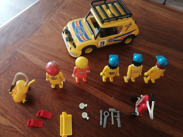Voiture playmobil 3524 voiture de rallye de 1976, figurines et accessoires