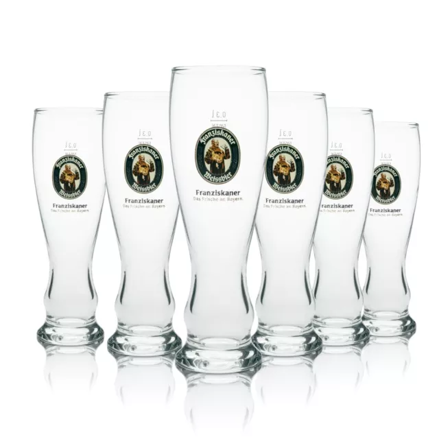6x Franziskaner Bier Glas 0,3l Weizenglas Bayern Rastal Hefe Weißbier Edition