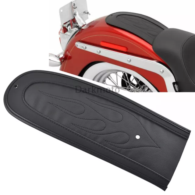 Schwarz Hinten Fender Bib Flamme Stich PU Leder Für Harley Dyna Wide Glide FXDWG