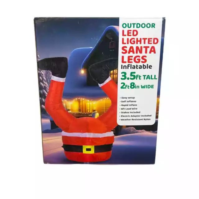 Iluminación LED para exteriores 3,5 pies patas de Santa decoración navideña inflable