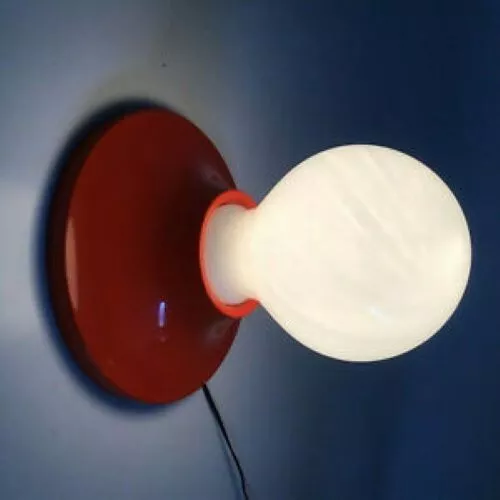 LAMPADA PARETE APPLIQUES ANNI 60 LIGHT BALL RARE RED LAMP tipo castiglioni flos