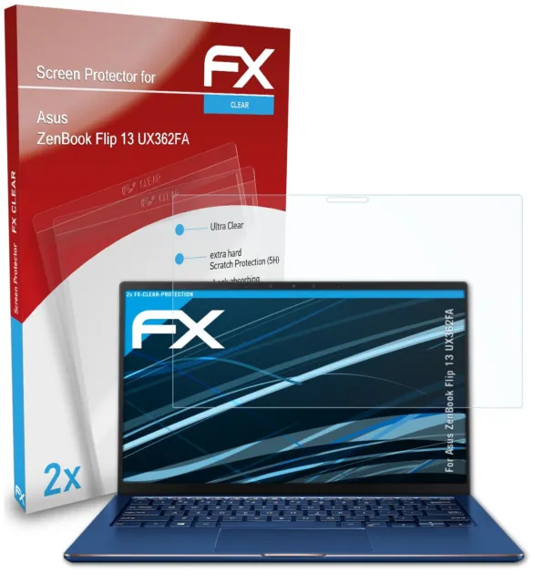 atFoliX 2x Película Protectora para Asus ZenBook Flip 13 UX362FA transparente