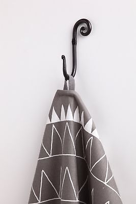 Handmade Wrought Iron Towel Hooks Coat Rack Hanger Wall Mounted Hook Set of 3