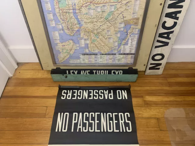 Nyc R17 Ny Subway Roll Sign No Passengers Urban Man Cave Garage Old Style Vellum