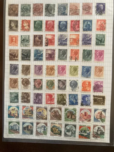 LOT DE 105 TIMBRES ITALIE oblitérés anciens petits et grands formats - lot 128