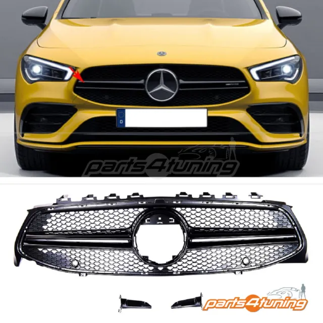MERCEDES BENZ CLA W118 C118 2019-On FRONT GRILLE GLOSS BLACK AMG 35 STYLE