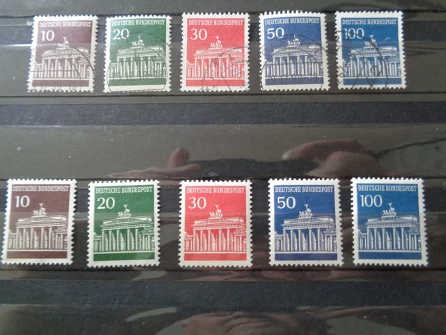 BRD 1966: Brandenburger Tor, Mi-Nr. 506-510, postfrisch + gestempelt