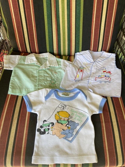 Vintage 1980s Confetti Knits And Cradle Togs Baby Boy Clothes Lot 0-6 Months