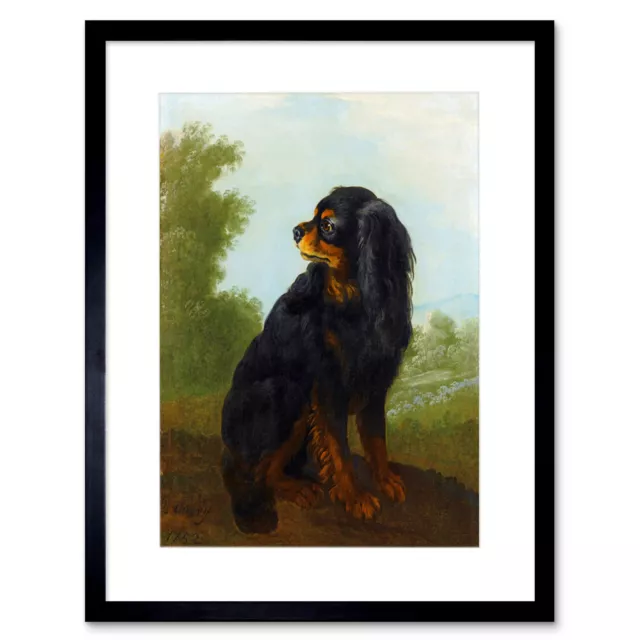 Painting Animal Oudry Cavalier King Charles Spaniel Framed Print 12x16 Inch