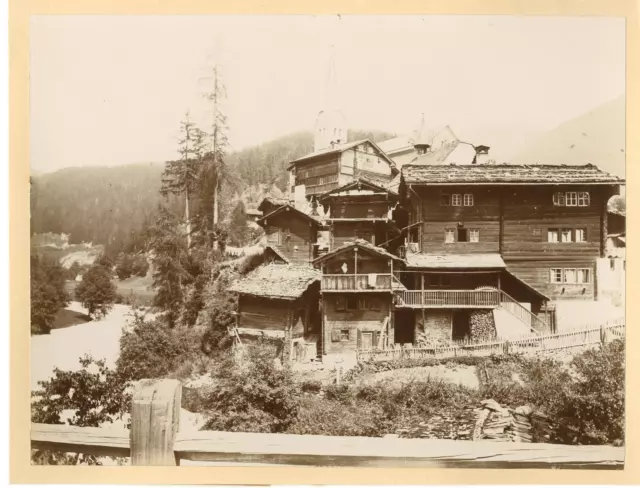 Suisse, Maisons de campagne Vintage print.  Tirage citrate  17x22  Circa 1