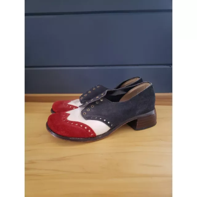 60s/70s Red, White, and Blue Suede Shoes