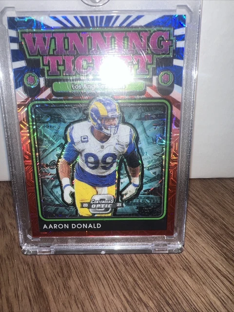 2021 Panini Contenders Optic Winning Tickets Red White And Blue Aaron Donald /13