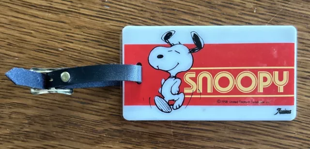 Vintage Peanuts Snoopy Aviva Luggage Tag