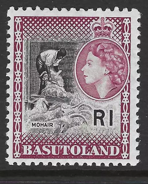 BASUTOLAND  :1963 QEII 1r  black and maroon  SG79 MNH