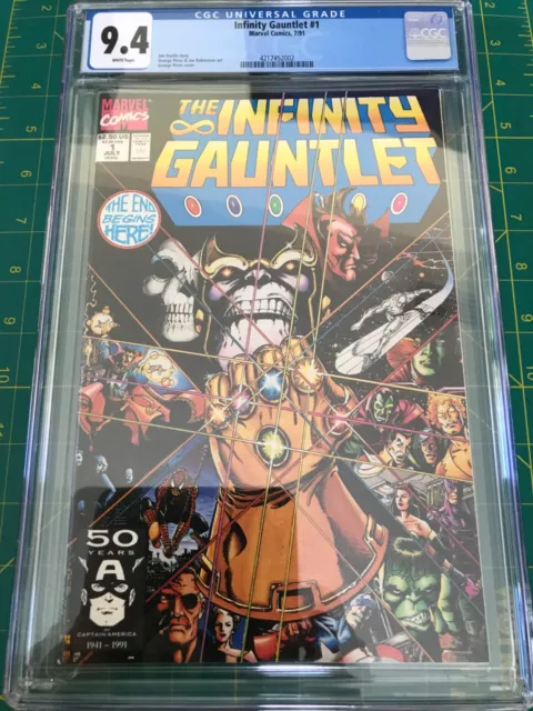 Infinity Gauntlet #1 (Marvel 1991) CGC Graded 9.4 - White Pages - Jim Starlin