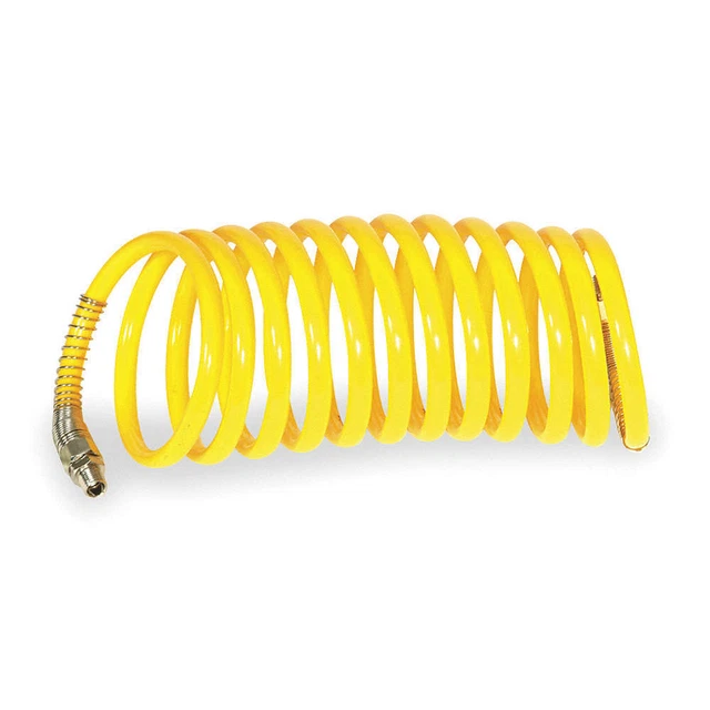 SPEEDAIRE 1VEJ1 Coiled Air Hose,3/8" ID x 12 ft.,165 psi
