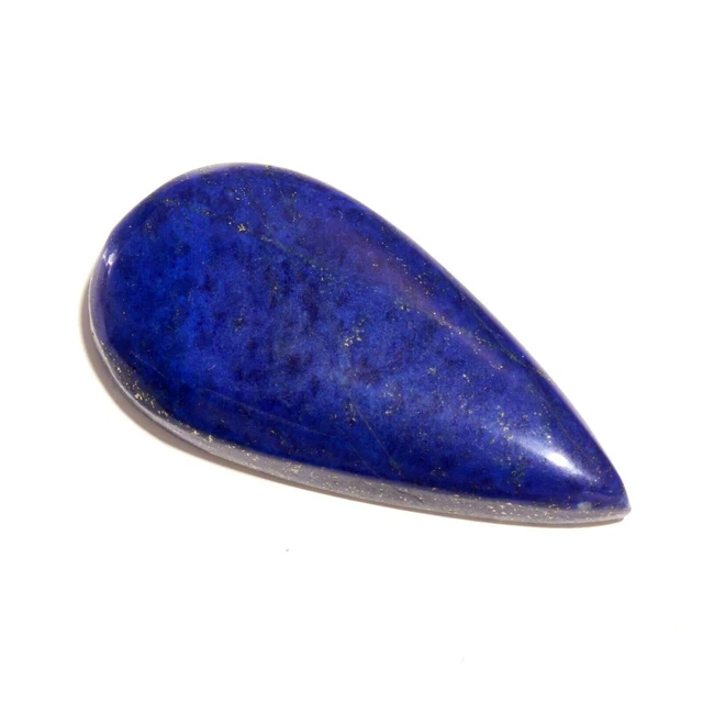 Pierre précieuse naturelle Lapis Lazuli, 50x25mm, forme de poire, dos plat,...