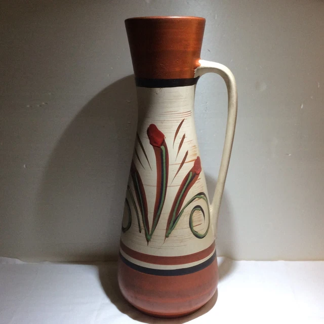 RARE grand vase de sol céramique grès émaillé West Germany Carstens  année 60 70