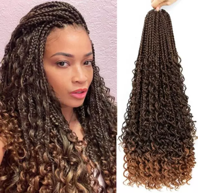 8 Packs Box Braids Crochet Hair with Curly Ends Goddess Box Braids Crochet  Braid