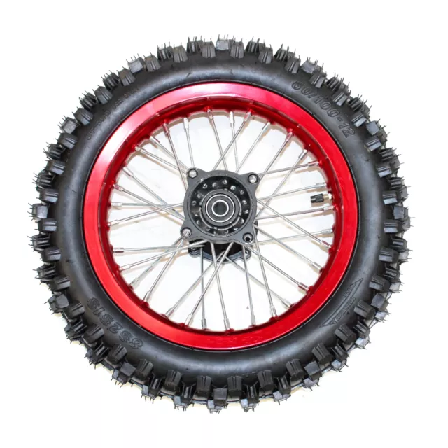RED 15mm Axle 3.00 - 12 12" Inch Rear Wheel Rim Tyre Tire PIT PRO Dirt Bike